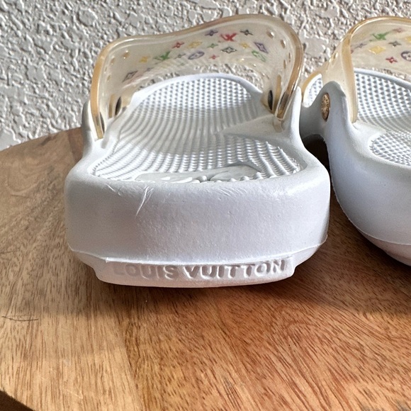 Louis Vuitton Bom Dia Multi Color Clear Monogram Pool Slides sz: 8 - Picture 7 of 10